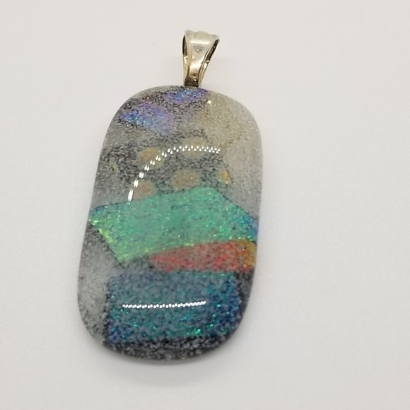 multicolor art glass pendant - Picture 1 of 3
